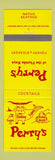Matchbook Cover - Perry's Steaks Seafood Key Largo Islamorada Marathon FL