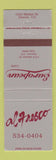 Matchbook Cover - Al Fresco European Cafe Denver Colorado