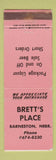 Matchbook Cover - Brett's Place Barneston NE WEAR
