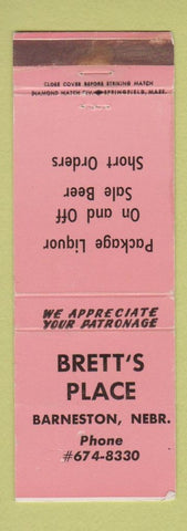 Matchbook Cover - Brett's Place Barneston NE WEAR