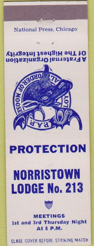 Matchbook Cover - Matchbook Cover Moose Lodge Norristown PA