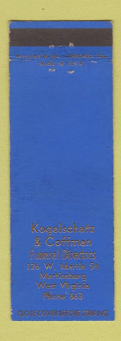 Matchbook Cover - Kogelschatz & Coffman Funeral Home Martinsburg WV
