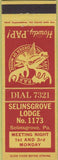 Matchbook Cover - Matchbook Cover Moose Lodge Selinsgrove PA