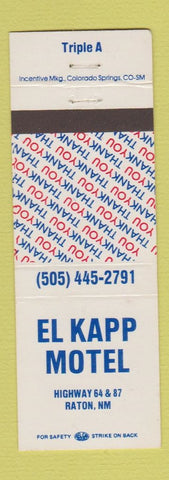 Matchbook Cover - El Kapp Motel Raton NM