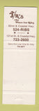 Matchbook Cover - JR's Ribs Ocean City MD