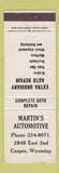 Matchbook Cover - Martin's Auto Repair Casper WY