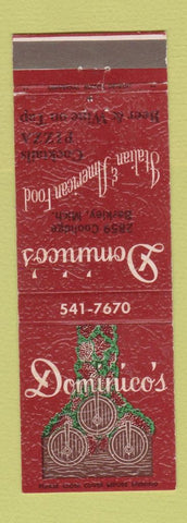 Matchbook Cover - Dominico's Italian Restaurant Berkley MI pizza