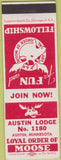 Matchbook Cover - Matchbook Cover Moose Lodge Austin MN