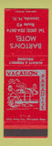 Matchbook Cover - Barton's Motel Laconia NH