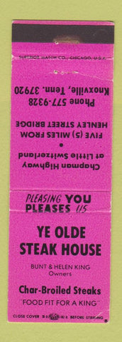 Matchbook Cover - Ye Olde Steak House Knoxville TN WEAR