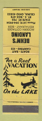 Matchbook Cover - Behm's Landing Celina OH WEAR