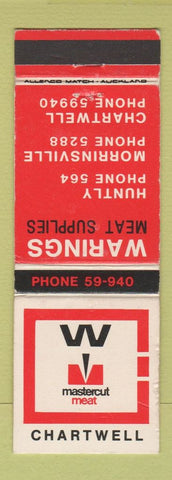 Matchbook Cover - Chartwell Meat Supplies Morrinsville Huntly New Zealand