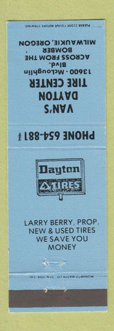 Matchbook Cover - Van's Dayton Tire Center Milwaukie OR