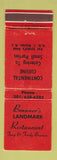 Matchbook Cover - Brunner's Landmark Restaurant Clinton NJ