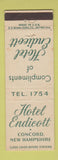 Matchbook Cover - Hotel Endicott Concord NH