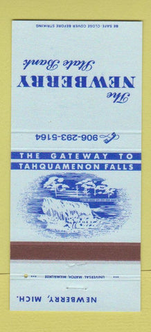Matchbook Cover - Newberry State Bank MI 30 Strike