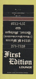 Matchbook Cover - First Edition Lounge Detroit MI 30 Strike