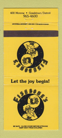 Matchbook Cover - Fishbone's Detroit MI 30 Strike