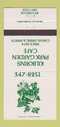 Matchbook Cover - Kilborns Park Garden Cafe Petoskey MI 30 Strike