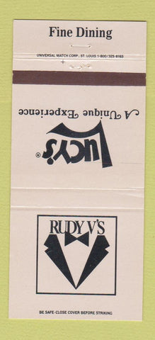 Matchbook Cover - Rudy V's Restaurant Holiday Inn Detroit MI 30 Strike