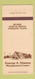 Matchbook Cover - George Stinson Management Center Ecorse MI 30 Strike