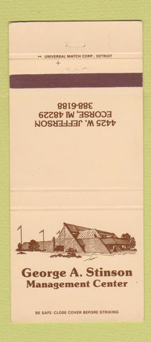 Matchbook Cover - George Stinson Management Center Ecorse MI 30 Strike