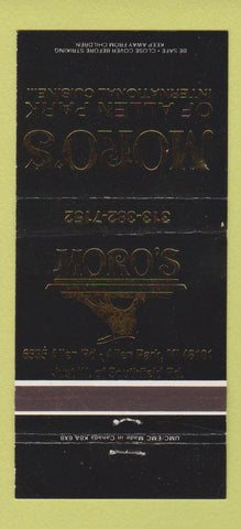Matchbook Cover - Moro's Restaurant Allen Park MI 30 Strike