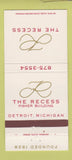 Matchbook Cover - The Recess Fisher Building Detroit MI 30 Strike