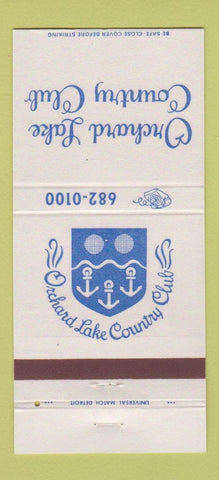 Matchbook Cover - Orchard Lake Country Club  30 Strike