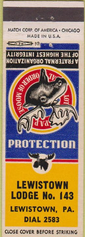 Matchbook Cover - Matchbook Cover Moose Lodge Lewistown PA