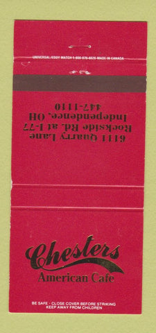 Matchbook Cover - Chesters American Cafe Independence OR 30 Strike