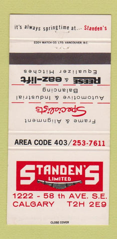 Matchbook Cover - Standen's Frame Alignment Calgary AB WEAR 30 Strike