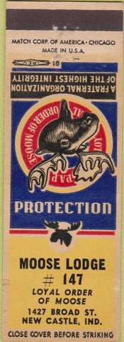 Matchbook Cover - Matchbook Cover Moose Lodge New Castle IN
