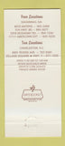 Matchbook Cover Carey Hilliard's Restaurants Savannah GA Charleston SC 30 Strike