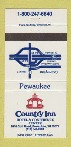 Matchbook Cover - Country Inn Hotel Pewaukee WI 30 Strike