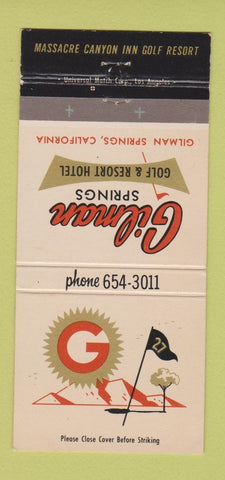 Matchbook Cover - Gilman Springs Golf Resort CA 30 Strike