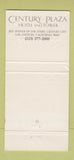 Matchbook Cover - Century Plaza Hotel Los Angeles CA 30 Strike