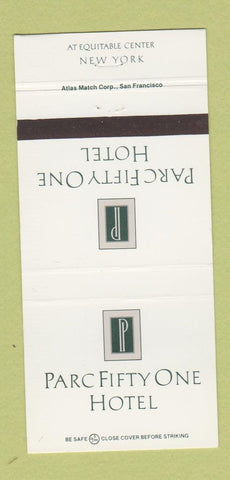 Matchbook Cover - Parc Fifty One Hotel New York City 30 Strike