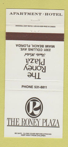 Matchbook Cover - Roney Plaza Hotel Miami Beach FL 30 Strike