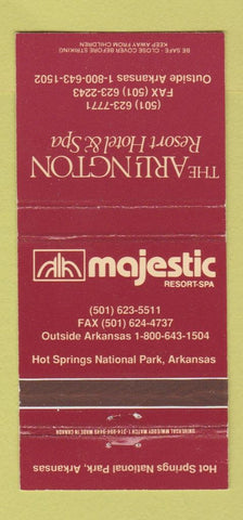 Matchbook Cover - Arlington Resort Hotel Hot Springs National Park AR 30 Strike