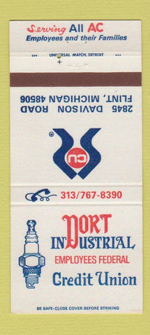 Matchbook Cover - Dort Industrial Credit Union Flint MI AC Spark Plugs 30 Strike