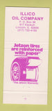 Matchbook Cover - Jetzon Tires Illico Oil Lincoln IL 30 Strike