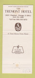 Matchbook Cover - Tremont Hotel Chicago IL 30 Strike