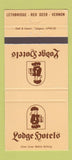 Matchbook Cover - Lodge Hotels Lethbridge Red Deer Vernon AB 30 Strike
