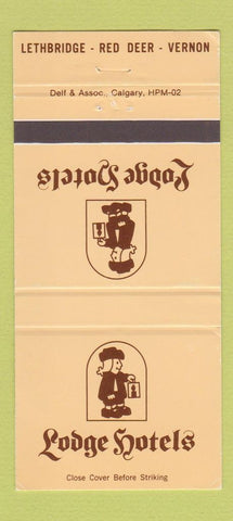 Matchbook Cover - Lodge Hotels Lethbridge Red Deer Vernon AB 30 Strike
