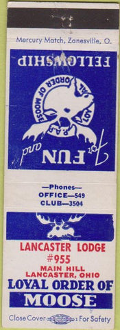 Matchbook Cover - Matchbook Cover Moose Lodge Lancaster OH