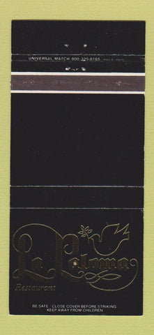 Matchbook Cover - La Paloma Restaurant North Miami FL 30 Strike