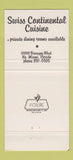 Matchbook Cover - La Paloma Restaurant North Miami FL 30 Strike