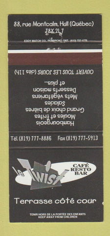 Matchbook Cover - Le Twist Cafe Bistro Hull QC 30 Strike