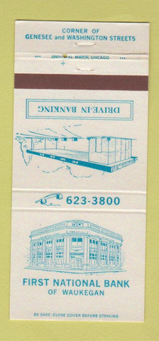 Matchbook Cover - First National Bank Waukegan IL 30 Strike